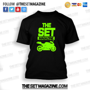 The Set Magazine Logo Neon Green Motorcycle