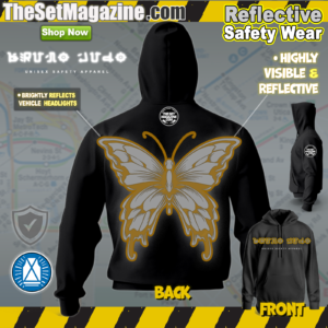 "Gold" Reflective Hoodie   -  Bruno Judo "Butterfly" Edition - hi vis reflective hooded safety sweatshirt (Copy)